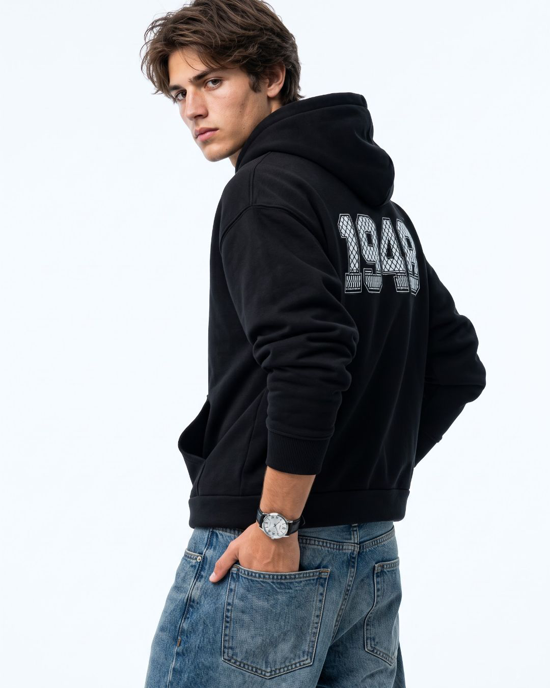 1948 Palestine oversized hoodie black model